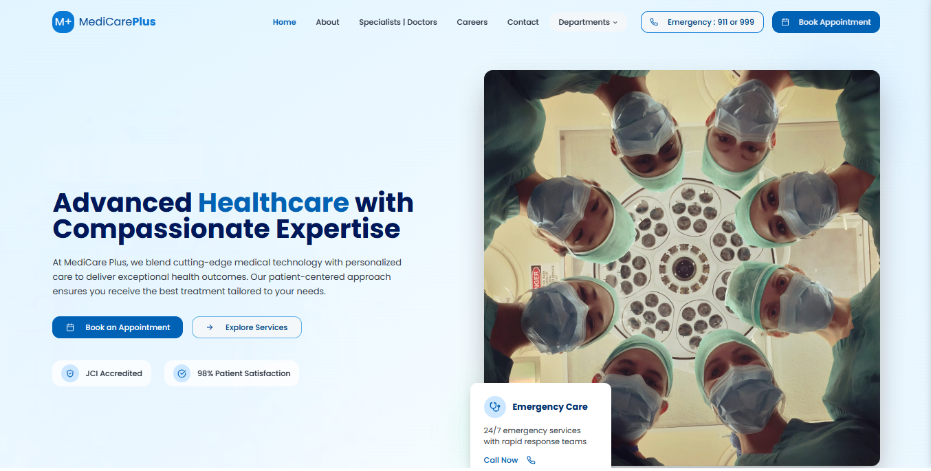 MedicarePlus Hospital Website